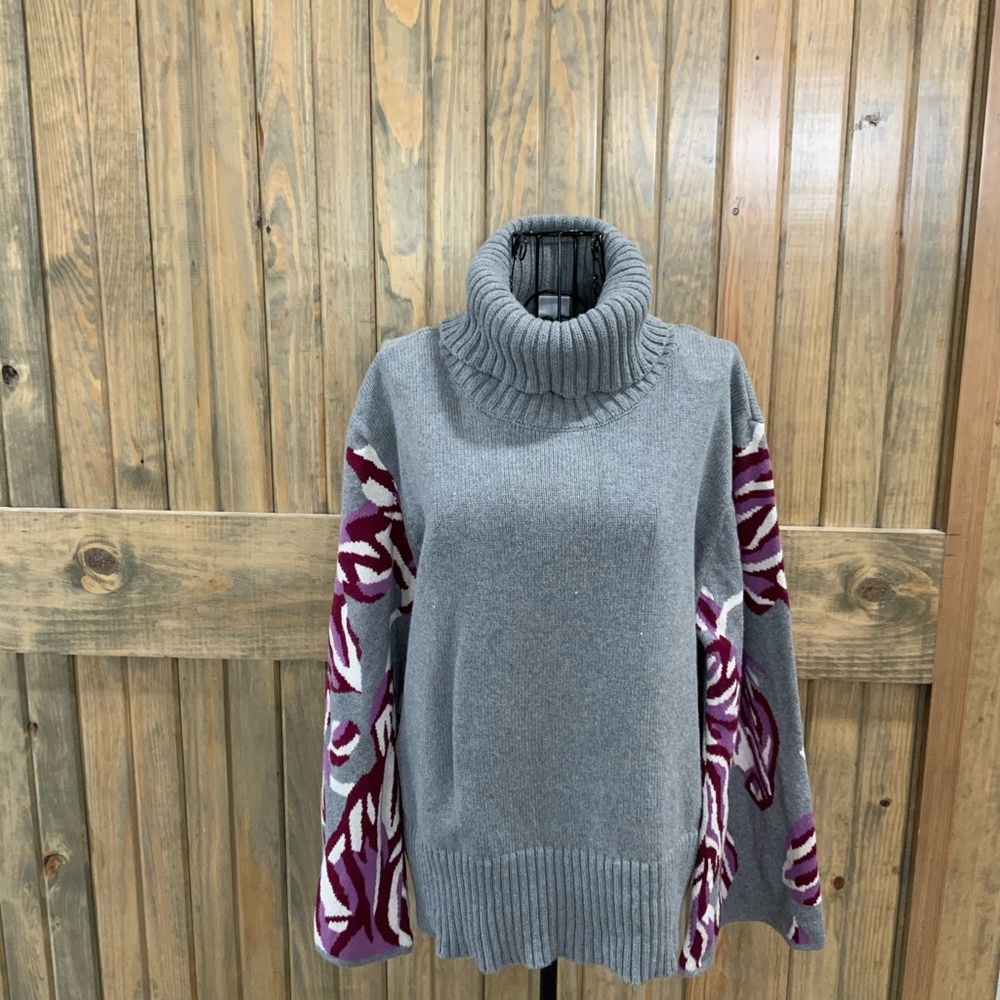 Cowl neck sweater.